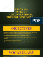 Lesson 113 Types of Unconventional Tourism