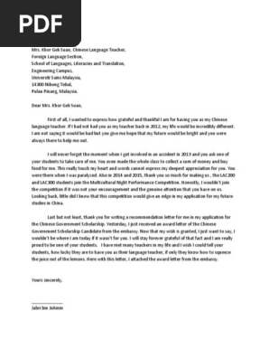 appreciation letter