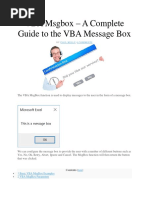 VBA Msgbox - A Complete Guide To The VBA Message Box: Paulkelly 0 Com Ments