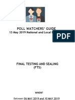 Poll Watchers' Guide: 13 May 2019 National and Local Elections