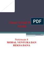 Pertemuan 8 - Modal Ventura Dan Reksa Dana