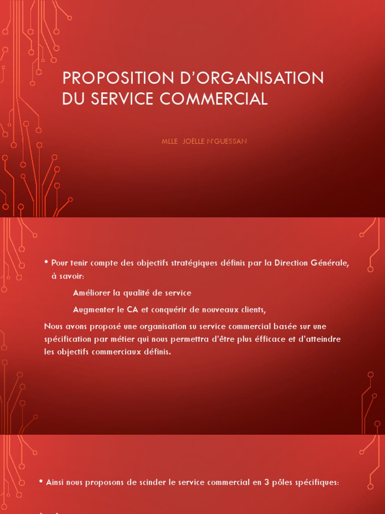 Organisation du Service Commercial | PDF | Business | Informatique