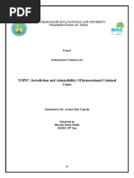 TOPIC: Jurisdiction and Admissibility of International Criminal Court