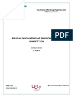 Frugal Innovation As Environmental Innovation: Electronic Working Paper Series