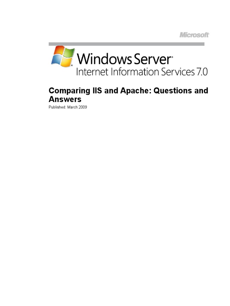 Comparing IIS and Apache - Questions and Answers | PDF | Internet ...