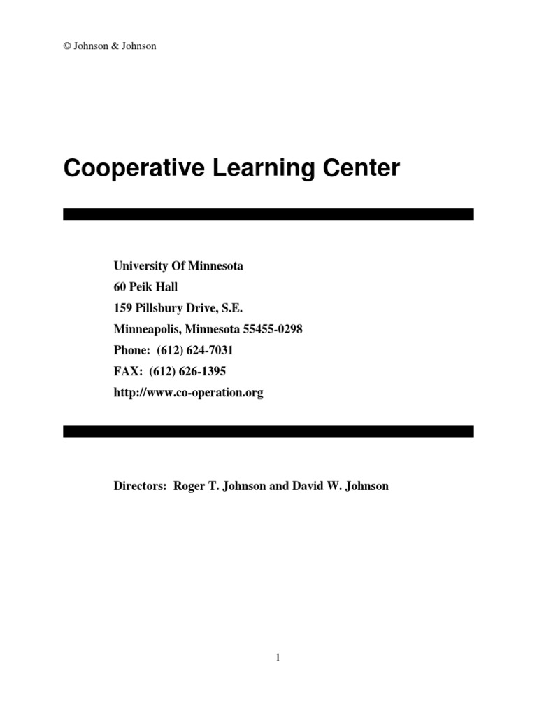 Cooperative Learning Center | PDF | Change | Learning