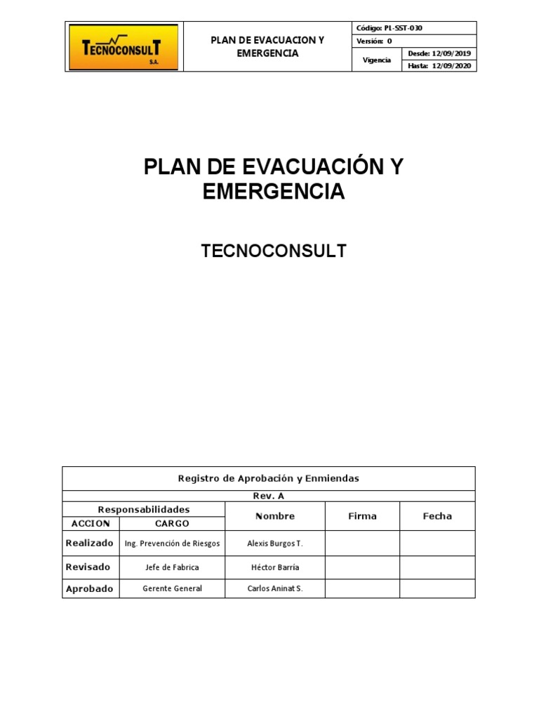 Plan de Evacuación y Emergencia 2020 | PDF | Peligros | Temblores