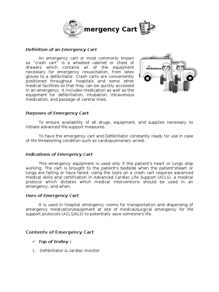 Emergency Cart | PDF | Emergency Department | Health Sciences