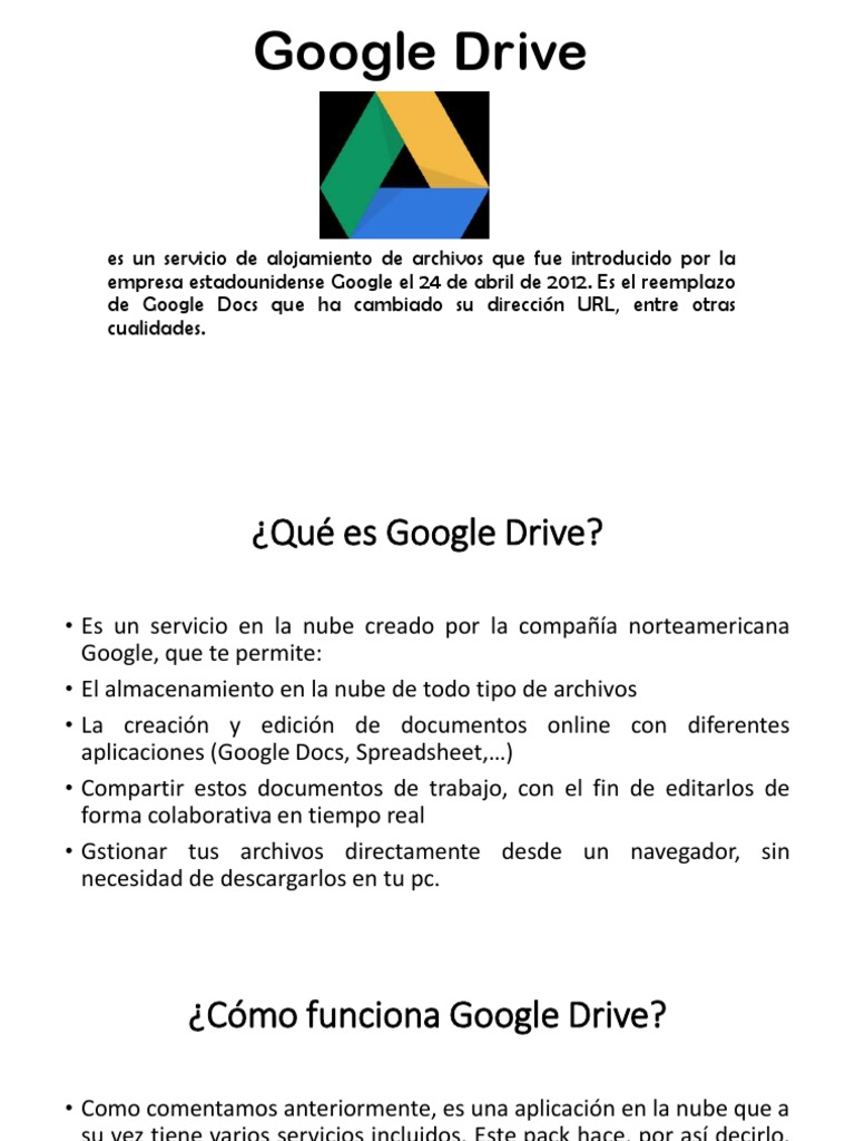 Todo sobre Google Drive: Funciones y Usos | PDF | Computación en la ...