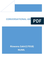 Conversational Analysis: Rizwana Zakir (17018) Numl