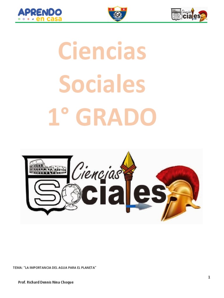 FICHA APRENDO EN CASA PROBLEMA DEL AGUA Ciencias Sociales 1 OK | PDF ...
