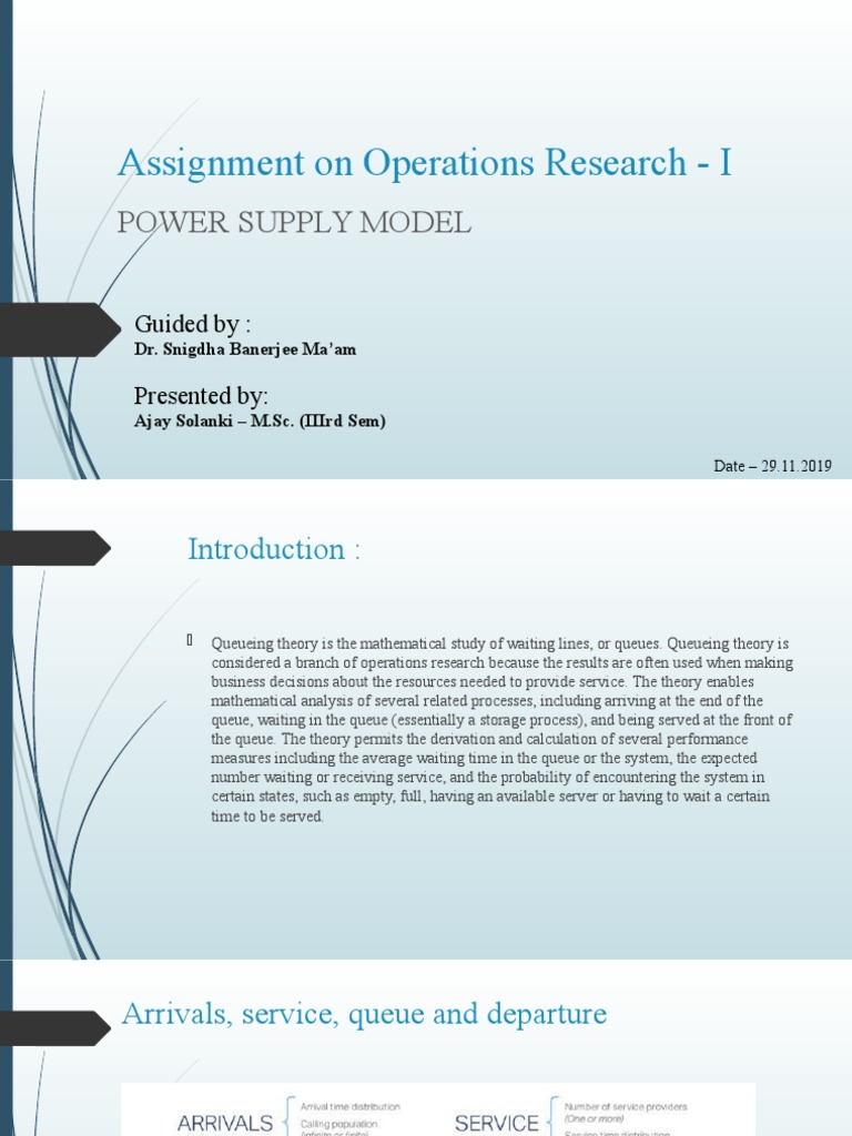 Operation Research Assignment | PDF | Computers | Technology & Engineering