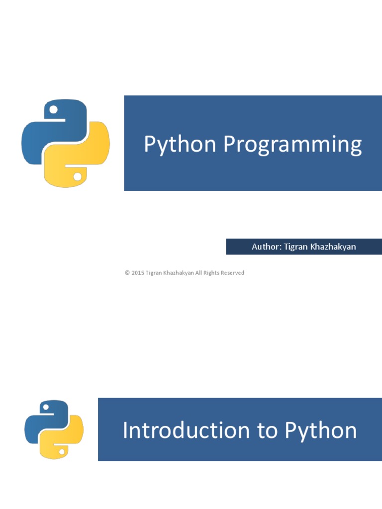 Python Programming: Author: Tigran Khazhakyan | PDF | Integer (Computer ...