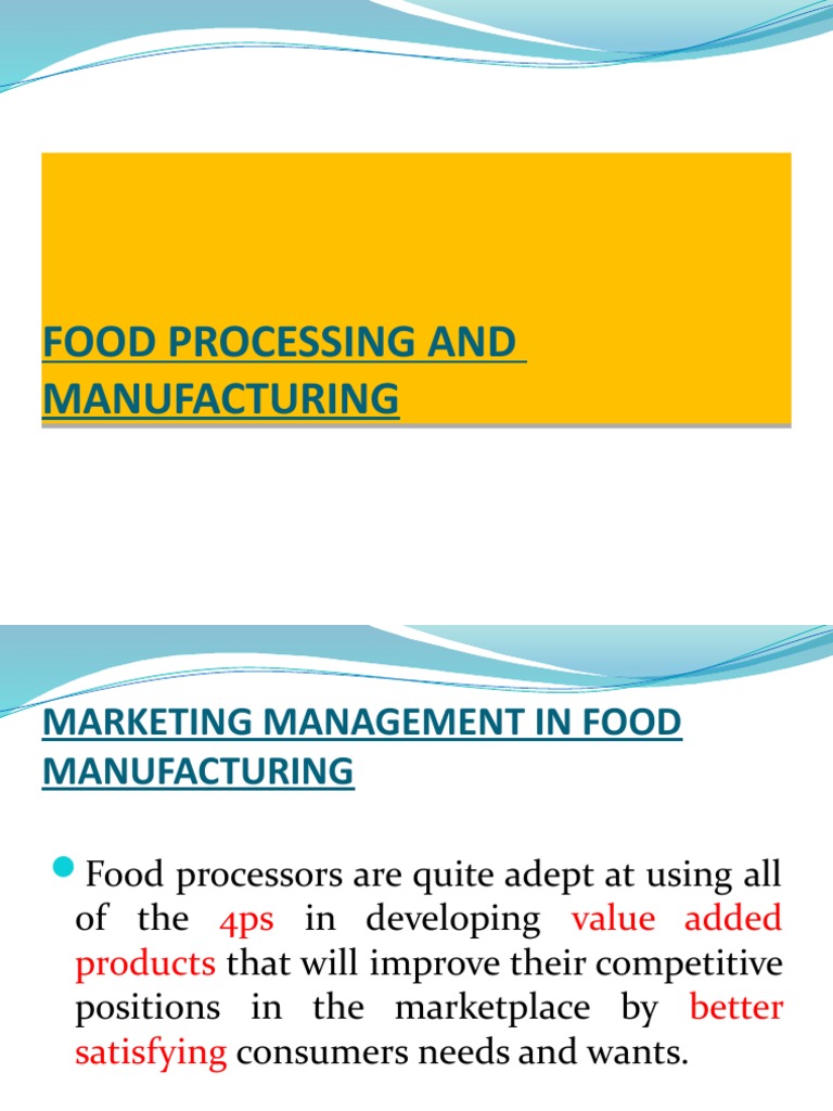 Food Processing and Manufacturing PDF Brand Marketing