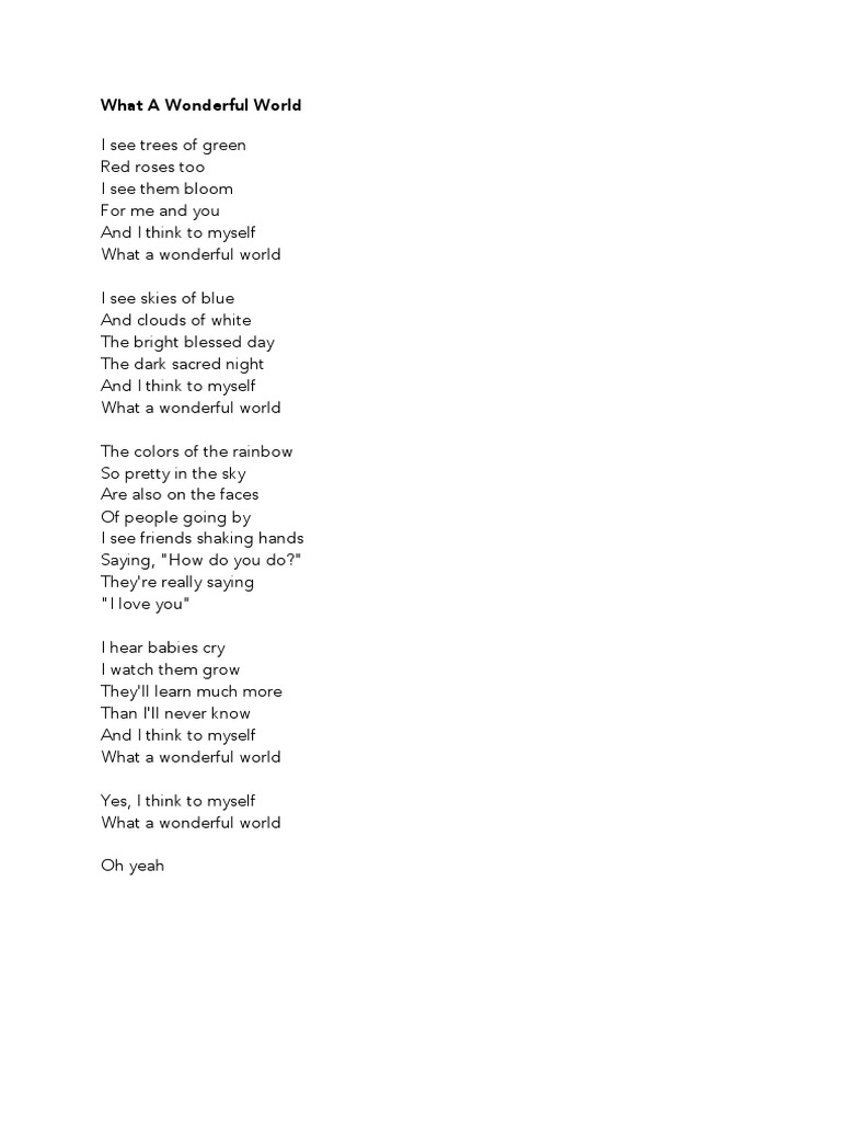 What A Wonderful World PDF PDF