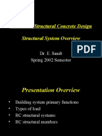 CVEN 444 Structural Concrete Design Structural System Overview