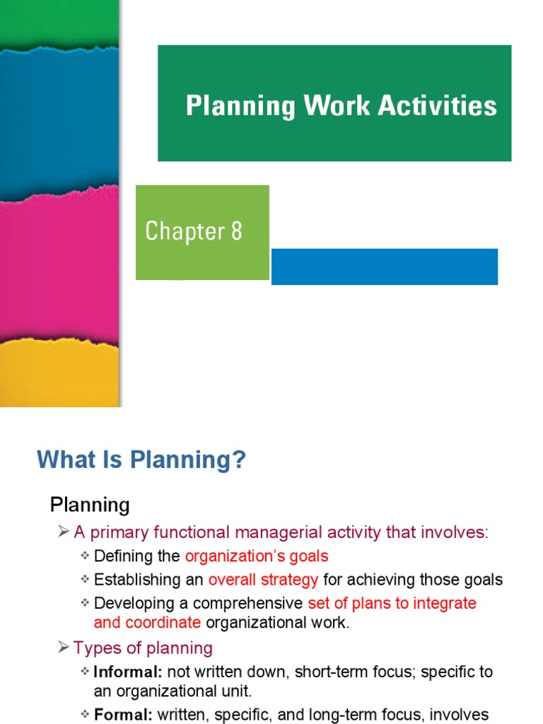 Ch.8Planning Work Activities1 PDF Goal Planning