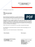 Carta para Notificar Modificación Sustancial de Condiciones de Trabajo en Word