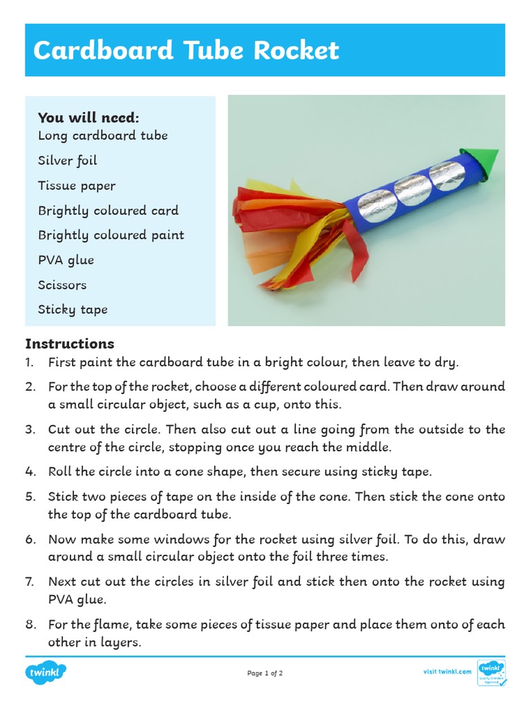 Cardboard Tube Rocket Craft Instructions | PDF | Travel | Home & Garden