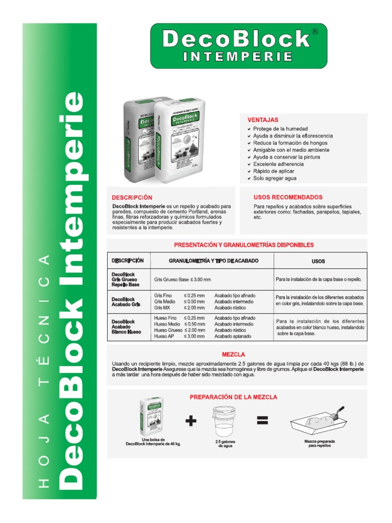 DecoBlock Intemperie | PDF