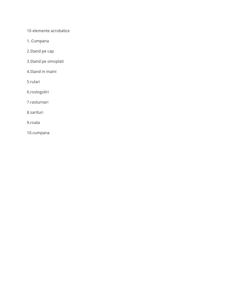 10 Elemente Acrobatice | PDF