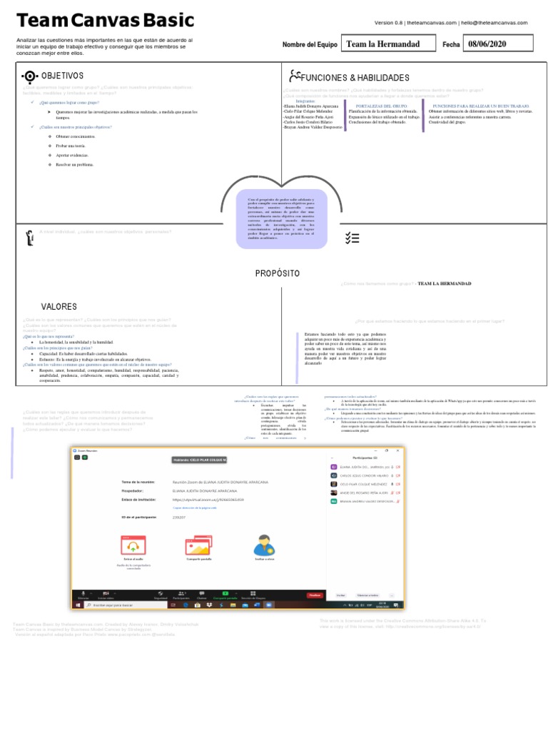 Tarea 09 B. Team Canvas Basico | PDF | Science | Ciencia humana