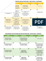 Lunes Martes Miercoles Jueves Viernes: Cronograma de Actividades Del Area de Psicología - Mes de Mayo - Secundaria