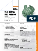 Bomba centrífuga mediana presión 1-15 HP 1750-3450 RPM
