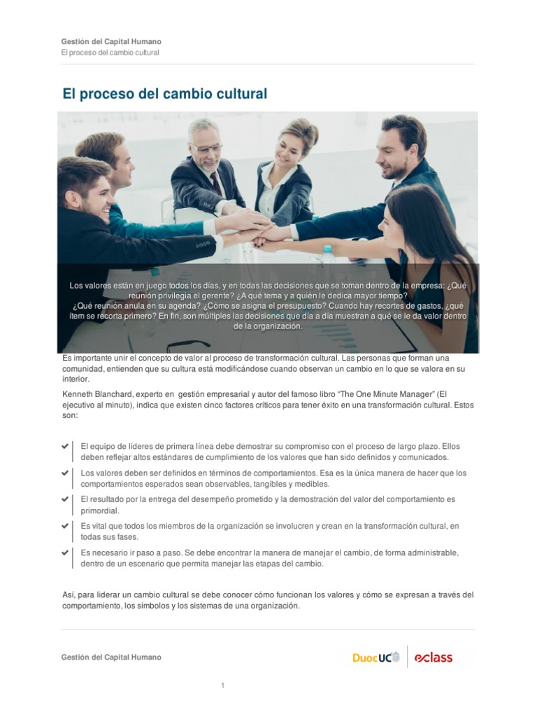 El - Proceso - Del - Cambio Cultural | PDF | Capital humano ...