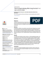 Does Trumpet Playing Affect Lung Function?-A Case-Control Study