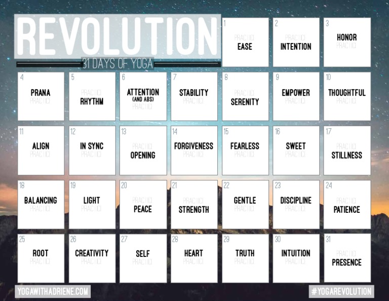 Yoga Revolution Calendar | PDF