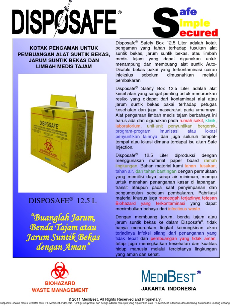 Brosur Dan Spesifikasi Disposafe Safety Box 12.5L | PDF