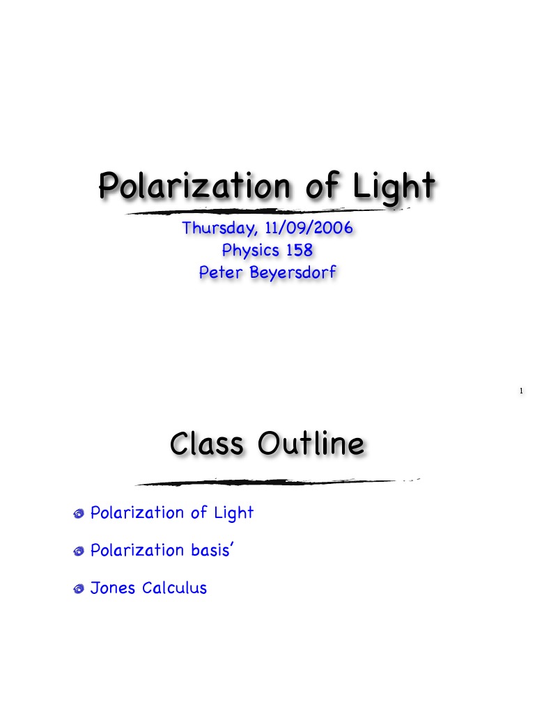 Understanding Light Polarization Concepts | PDF | Polarization (Waves ...