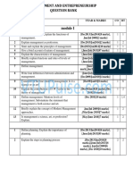 Management and Entrepreneurship Question Bank: Sai Vidya Institute of Technology