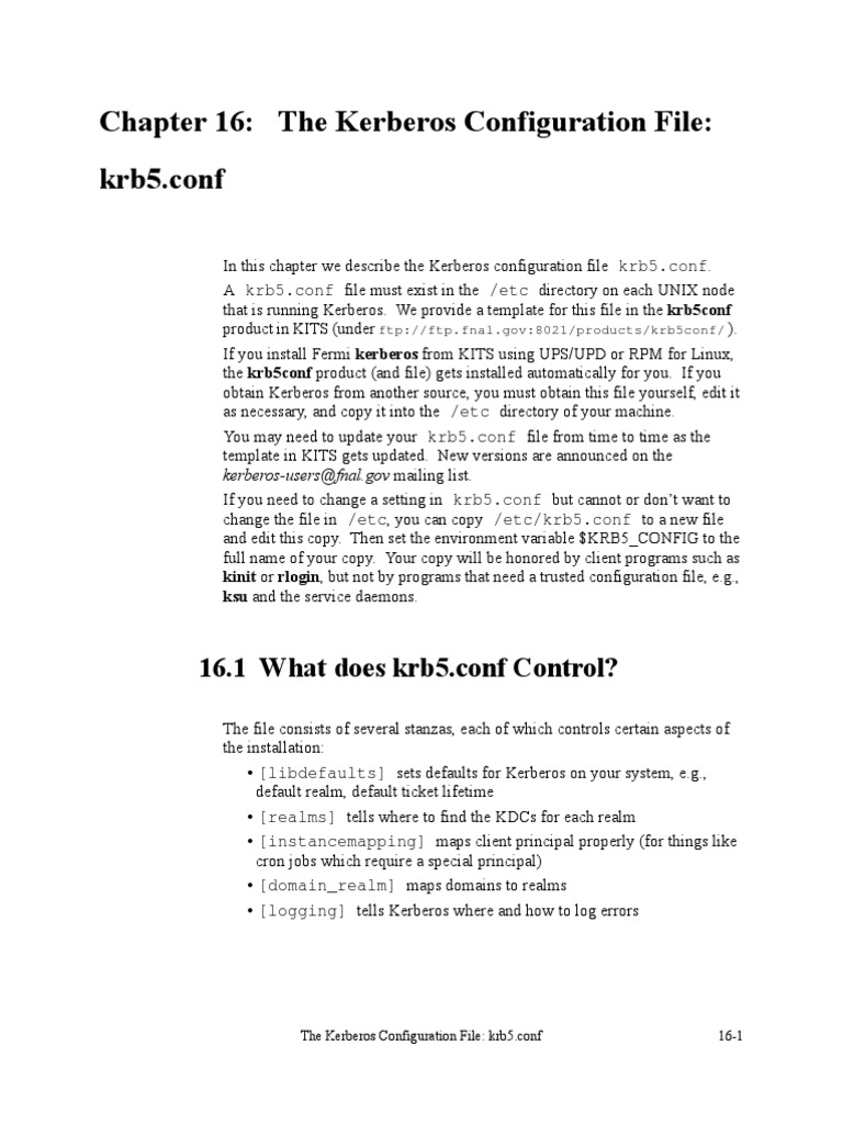 Kerberos krb5.conf Configuration Guide | PDF | Network Architecture ...