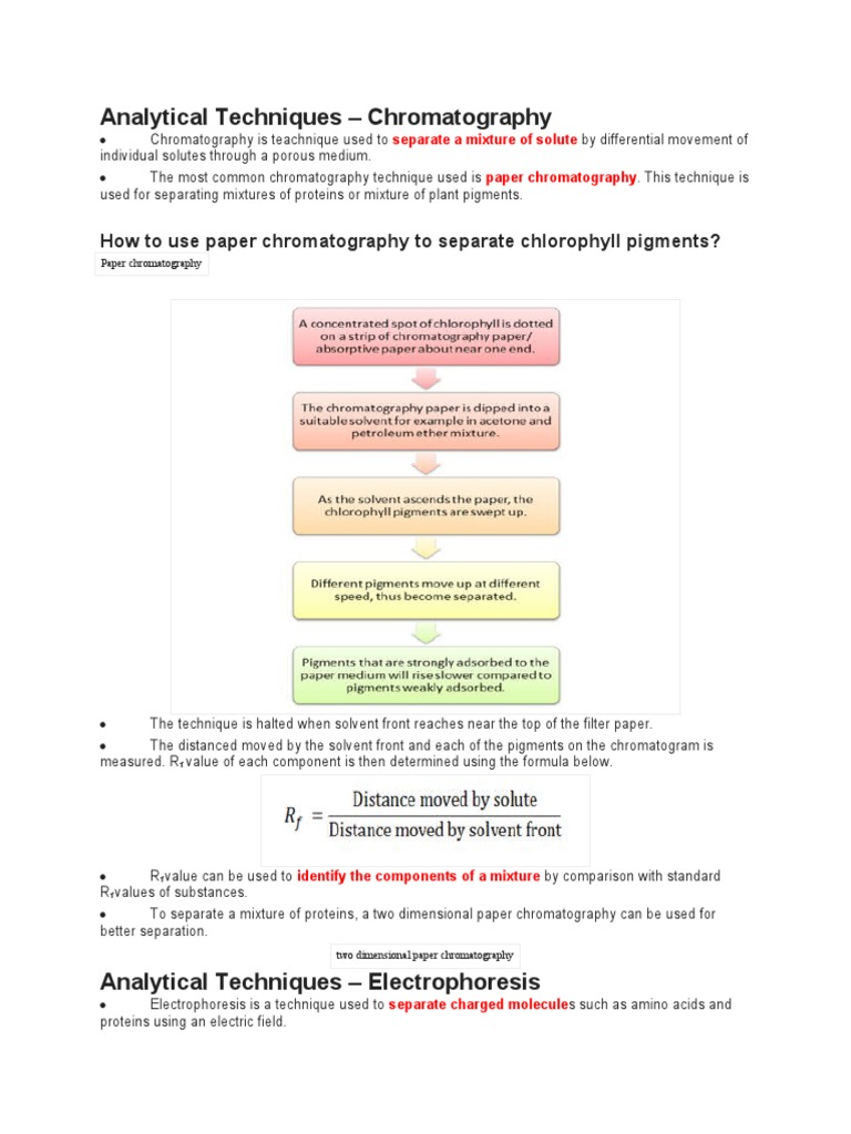 Chromatography and Electrophoresis Techniques | PDF