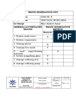 Waste Segregation List Qualification Area/Section In-Charge General/Accumulated Wastes Waste Segregation Method Recycle Compose Dispose