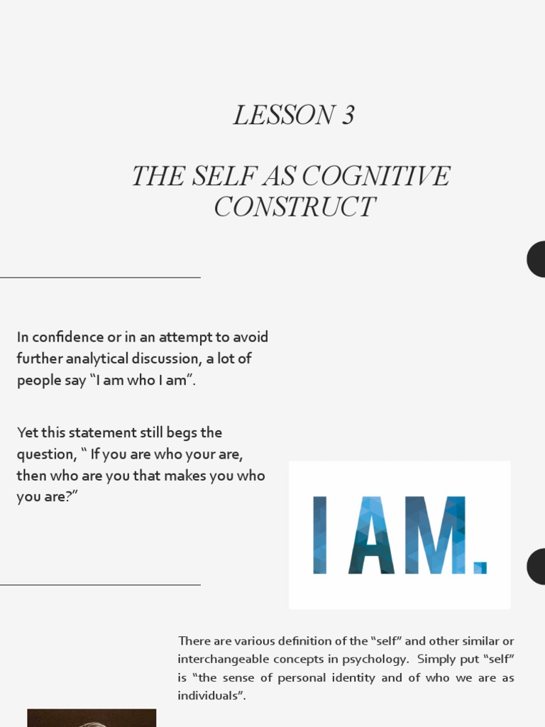 The Self as a Cognitive Construct | PDF | Id | Self Esteem