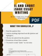 Email and Short Message Essay Writing: by Teacher Siti Nurbaiti Mohamed