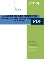 Analisis Del Uso de Los Microcreditos Privados en Las Mipymes de La Localidad DE BOSA-2014