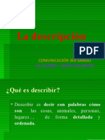 LA DESCRIPCION - COMUNICACION 2do GRADO