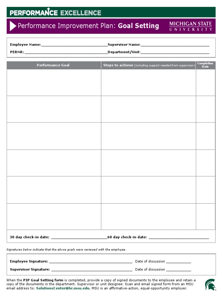 MSU HR PIP Forms | PDF | Business