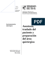 Anestesia, Traslado Del Paciente y Preparaciòn Del Àrea Quir