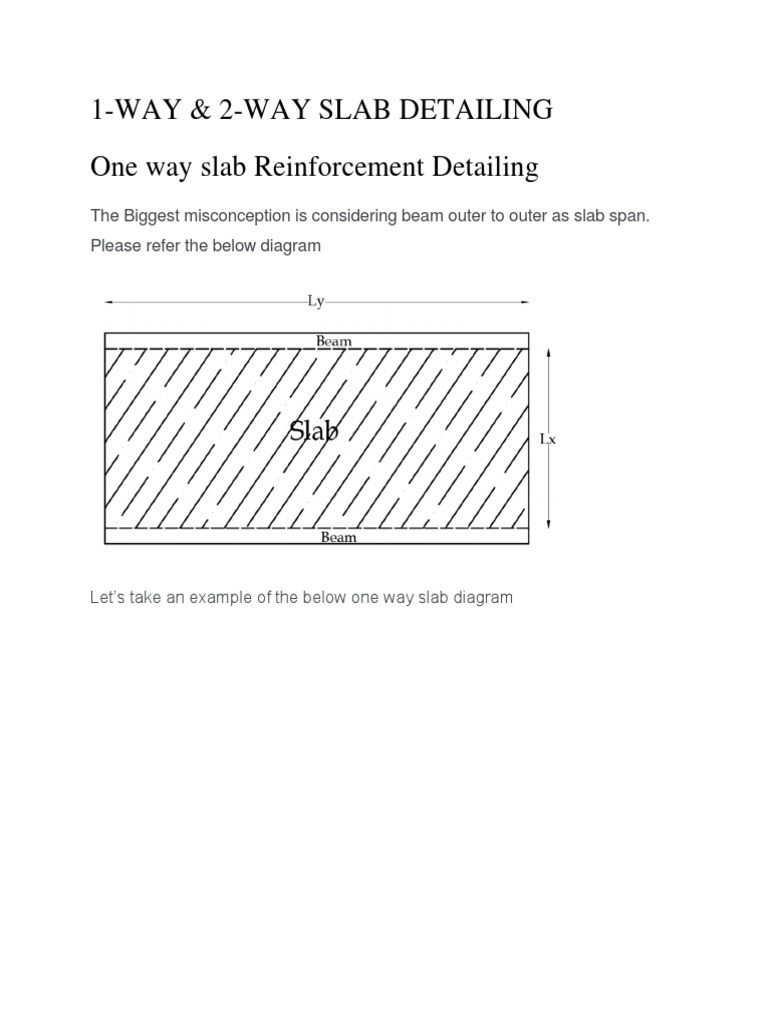 1-Way and 2-Way Slab Detailing | PDF | Bending | Civil Engineering