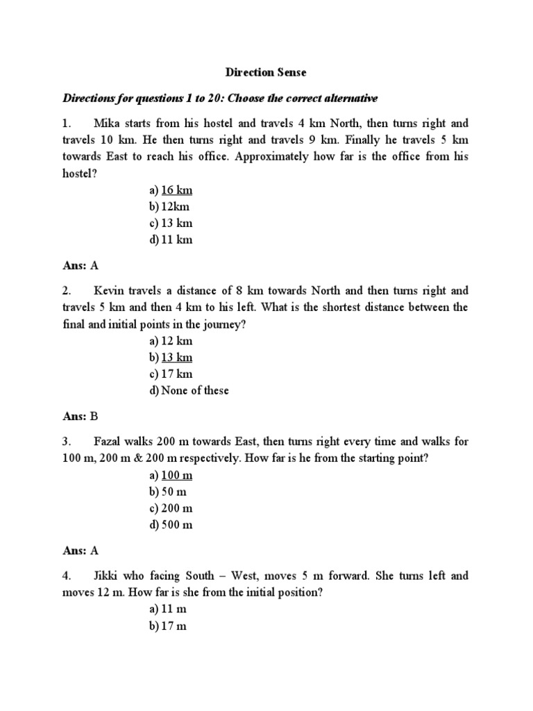 LR - 6 Direction Sense Finished | PDF | Geometry | Nature