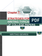 Strategies For: Writing Typical Kinds of College Papers