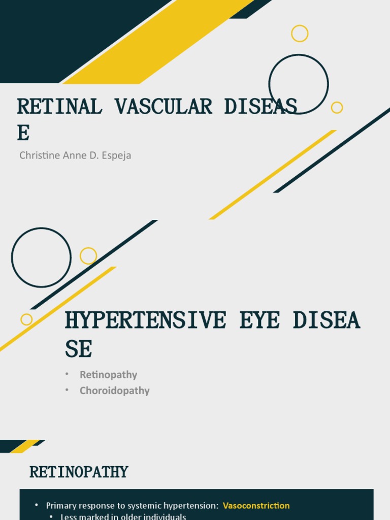 Retinal Vascular Disease Overview | PDF | Human Eye | Human Diseases ...