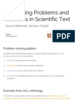 Identifying Problems and Solutions in Scientific Text: Kevin Heffernan, Simone Teufel