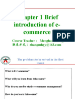 Chapter 1 Brief Introduction of E-Commerce: Course Teacher Menghao Zhang