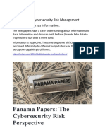 Panama Papers Cybersecurity Risk Perspective